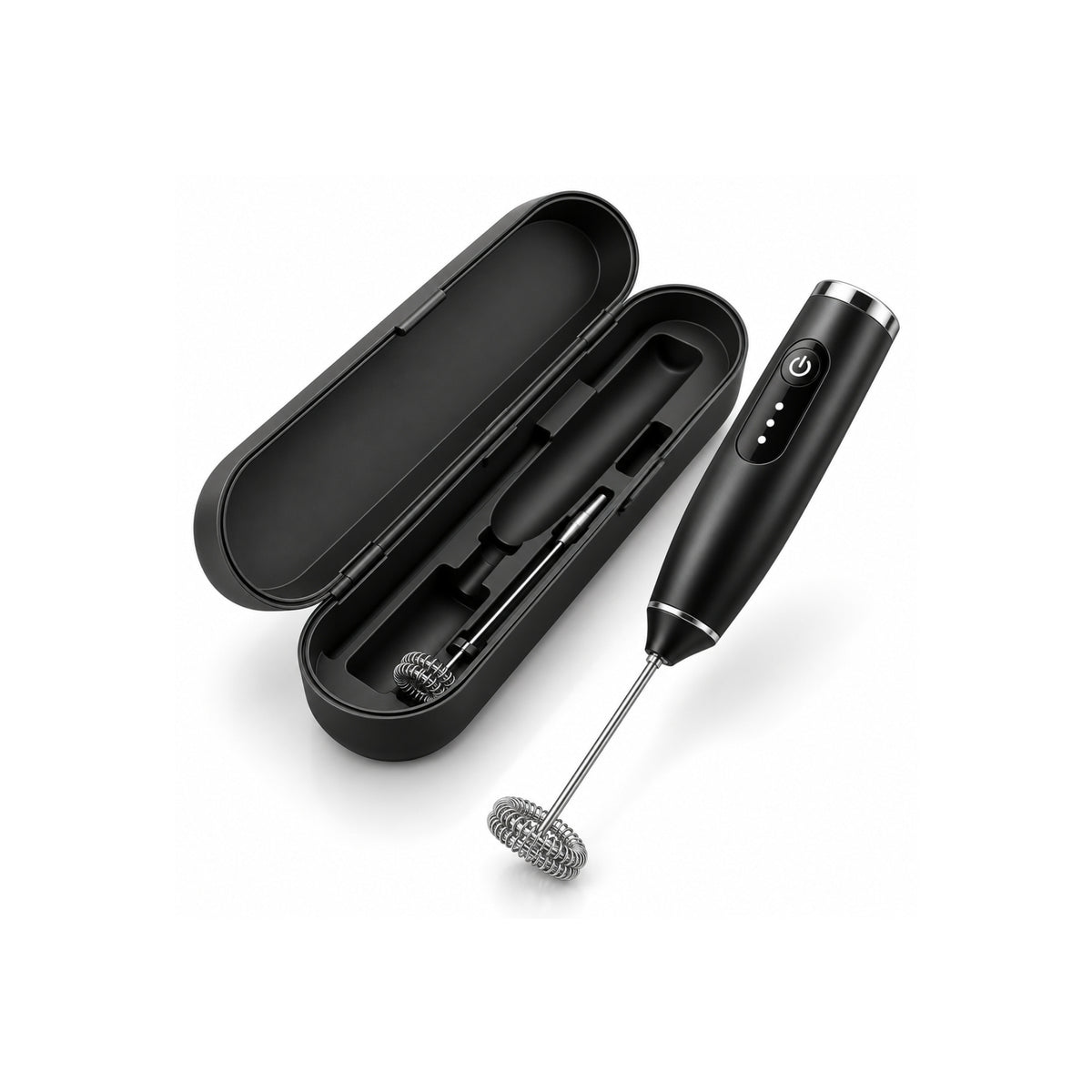 RivetNest FrothMaster Adjustable-Speed Milk Frother Kit with Storage Case