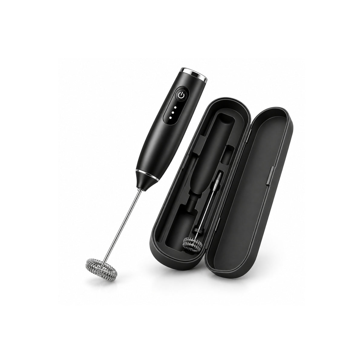RivetNest FrothMaster Adjustable-Speed Milk Frother Kit with Storage Case