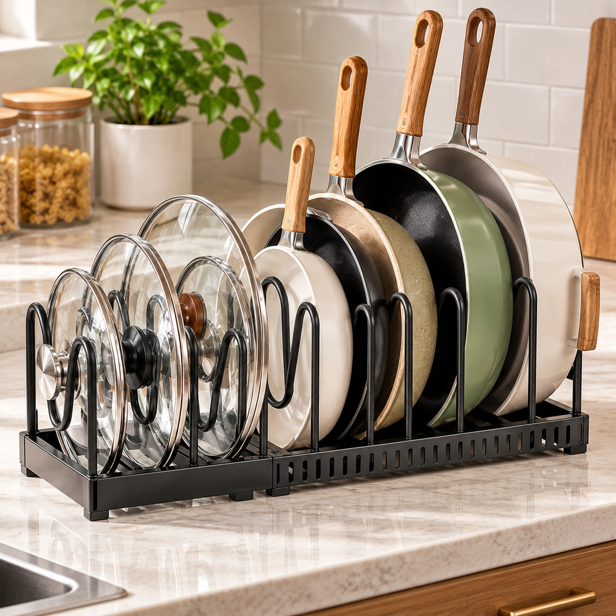 RivetNest FlexiRack Adjustable Cookware Organizer
