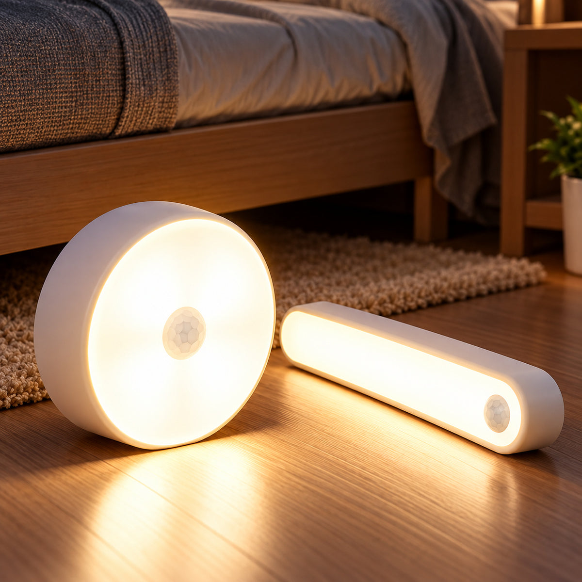 RivetNest GlowSense Rechargeable Motion Sensor Night Light Duo