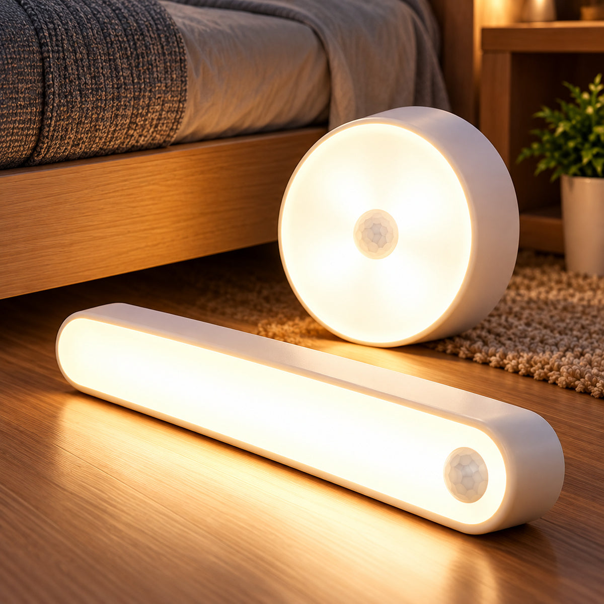 RivetNest GlowSense Rechargeable Motion Sensor Night Light Duo