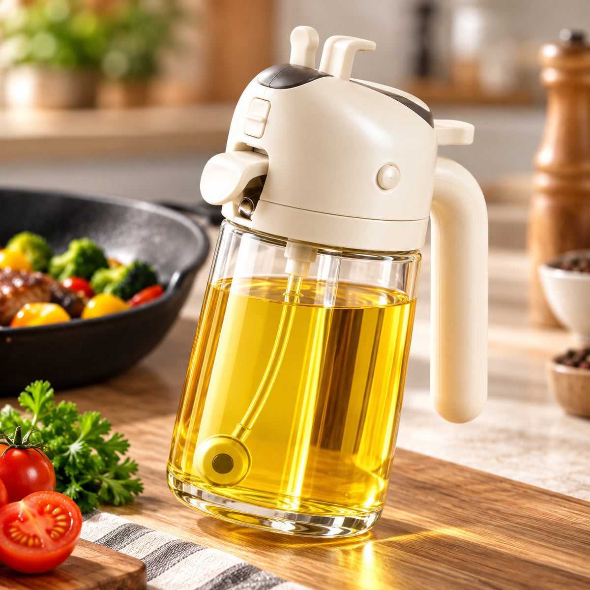 RivetNest OilFlow 2-in-1 Glass Oil Dispenser