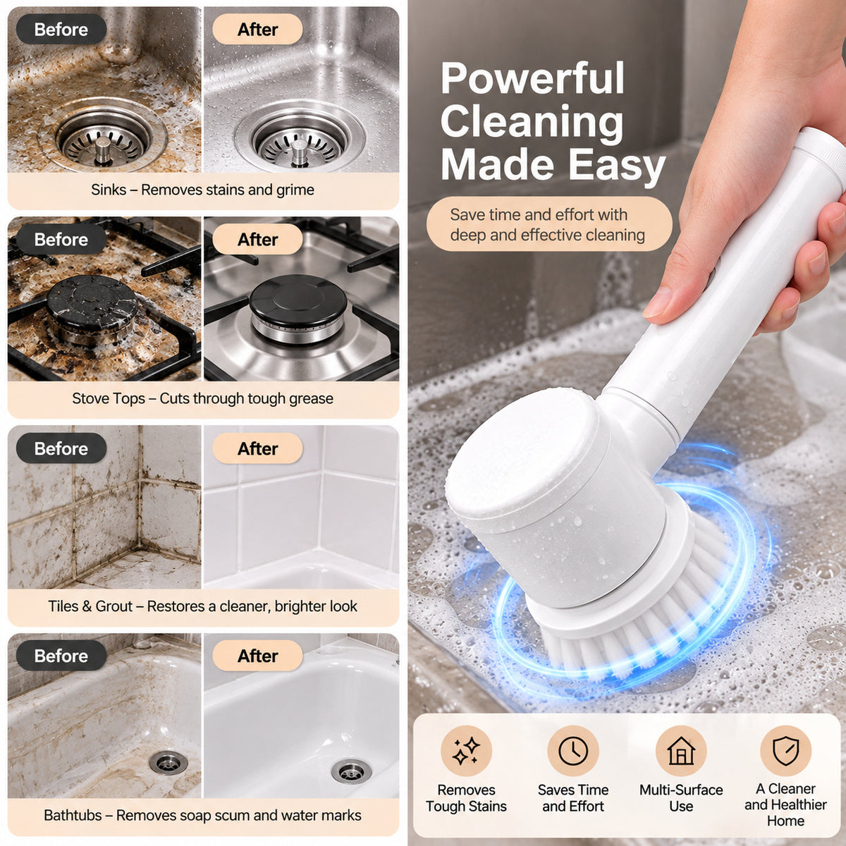 RivetNest PowerScrub Electric Cleaning Brush
