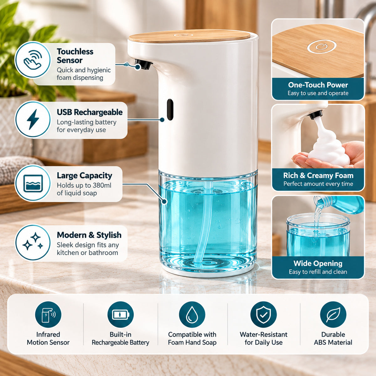 RivetNest PureFoam Touchless Soap Dispenser