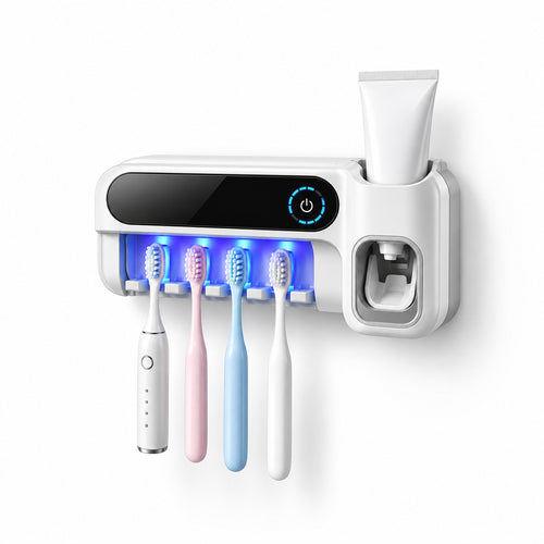 RivetNest CleanSmile UV Toothbrush Sanitizer & Automatic Toothpaste Dispenser